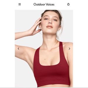 Outdoor Voices Tech Sweat Red Racerback Sports Bra